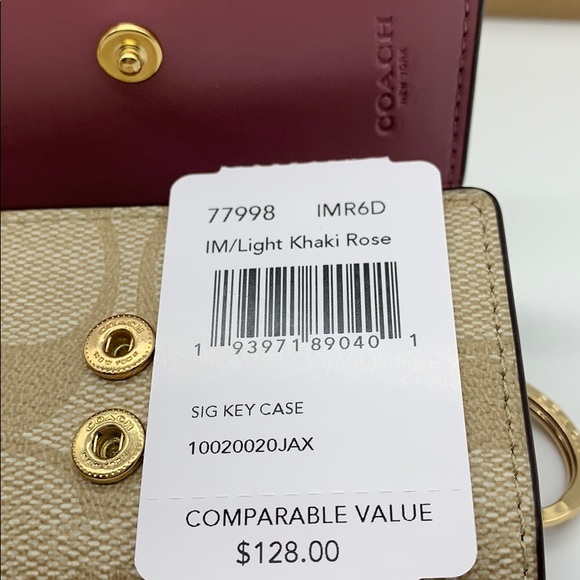 COACH Five Ring Key Case In Signature Canvas - Picture 11 of 16